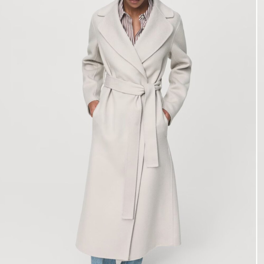 Mango Handmade wool coat with belt